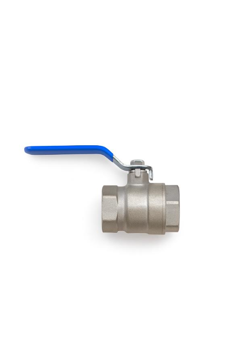 Blue Nickel Plated Brass Long Handle Ball Valve - Female x Female BSP